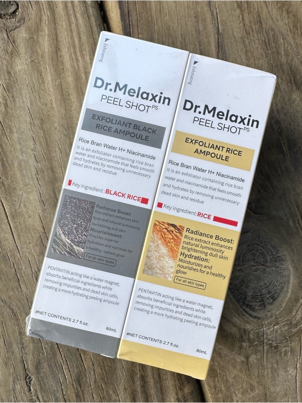 Dr. Melaxin Peel Shot Exfoliant Rice Ampoule - Black Rice & Rice